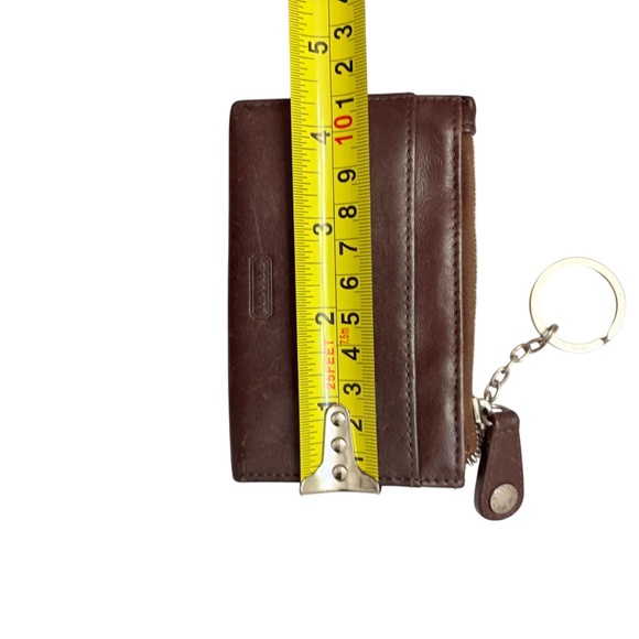 Coach vintage brown leather card holder keyring - Picture 6 of 7